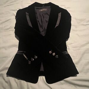 TomboyX Black Velvet Blazer with Tailored Fit